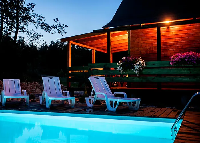 Prázdninový dům Caloroczny Jeleniowka Na Kaszubach Z Balia Na Wylacznosc,wspolny Basen I Bilard Z Domkiem Sowka - Ostrowite Lesna Dolina